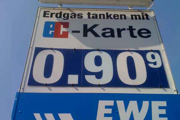 Das waren noch Zeiten, als die Euromarke beim Erdgas weit enfernt lag.... (Foto: ostseh/Küsterman)