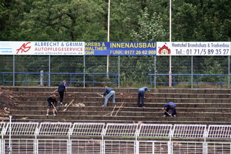 Umbauarbeiten am Bruno-Plache-Stadion schreiten voran